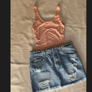 Blue midi denim skirt 🤖